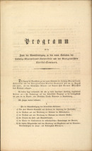 Erste Seite des gedruckten Programms zur Grundsteinlegung am 25. August 1835,